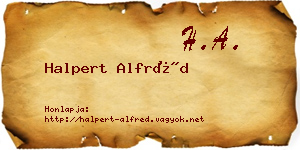 Halpert Alfréd névjegykártya